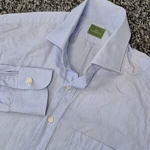 Sid Mashburn Shirt Mens 14.5 33 Blue Long Sleeve Button Up Office Work Preppy